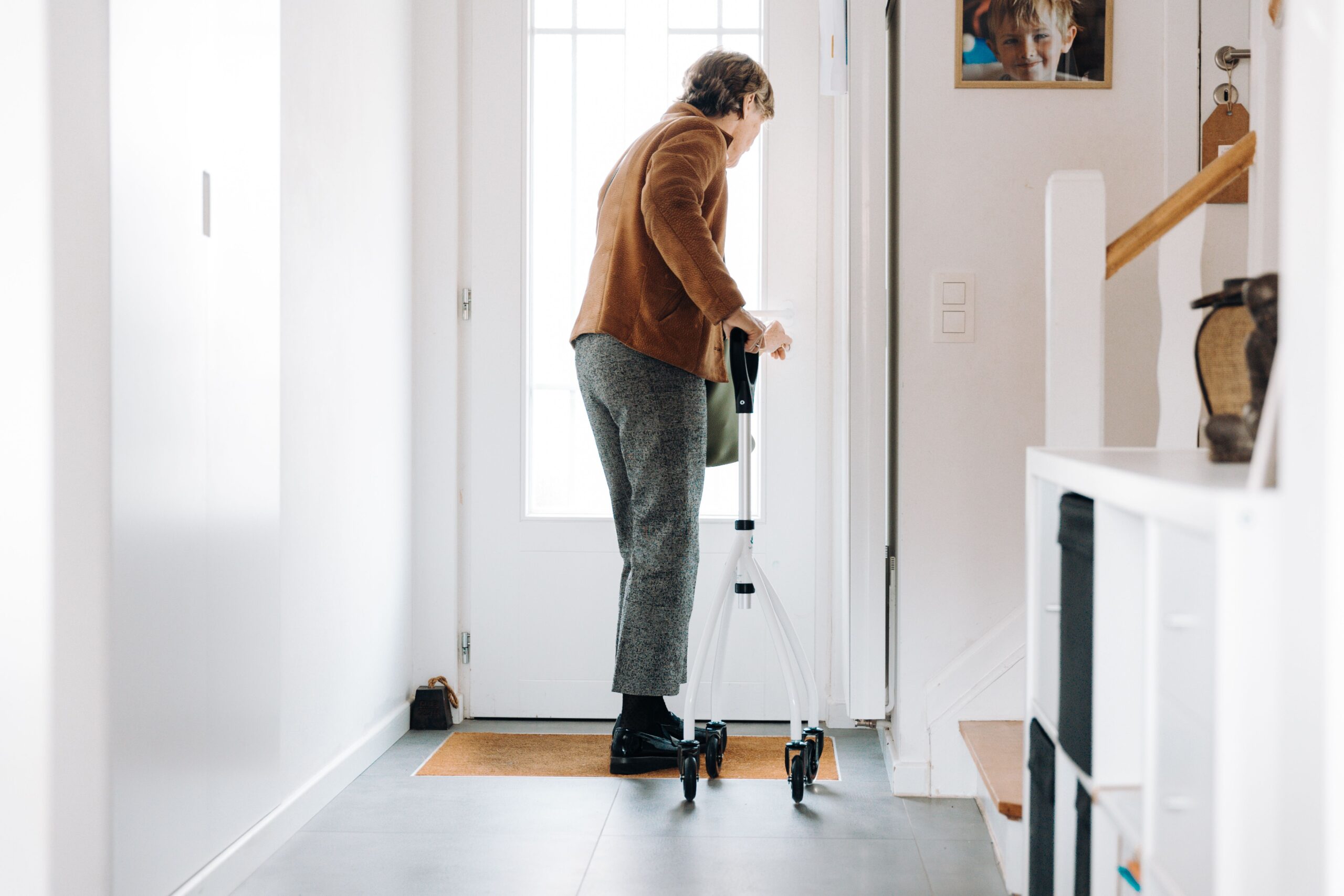 Senior woman maintaining independence with the help of in-home care services.